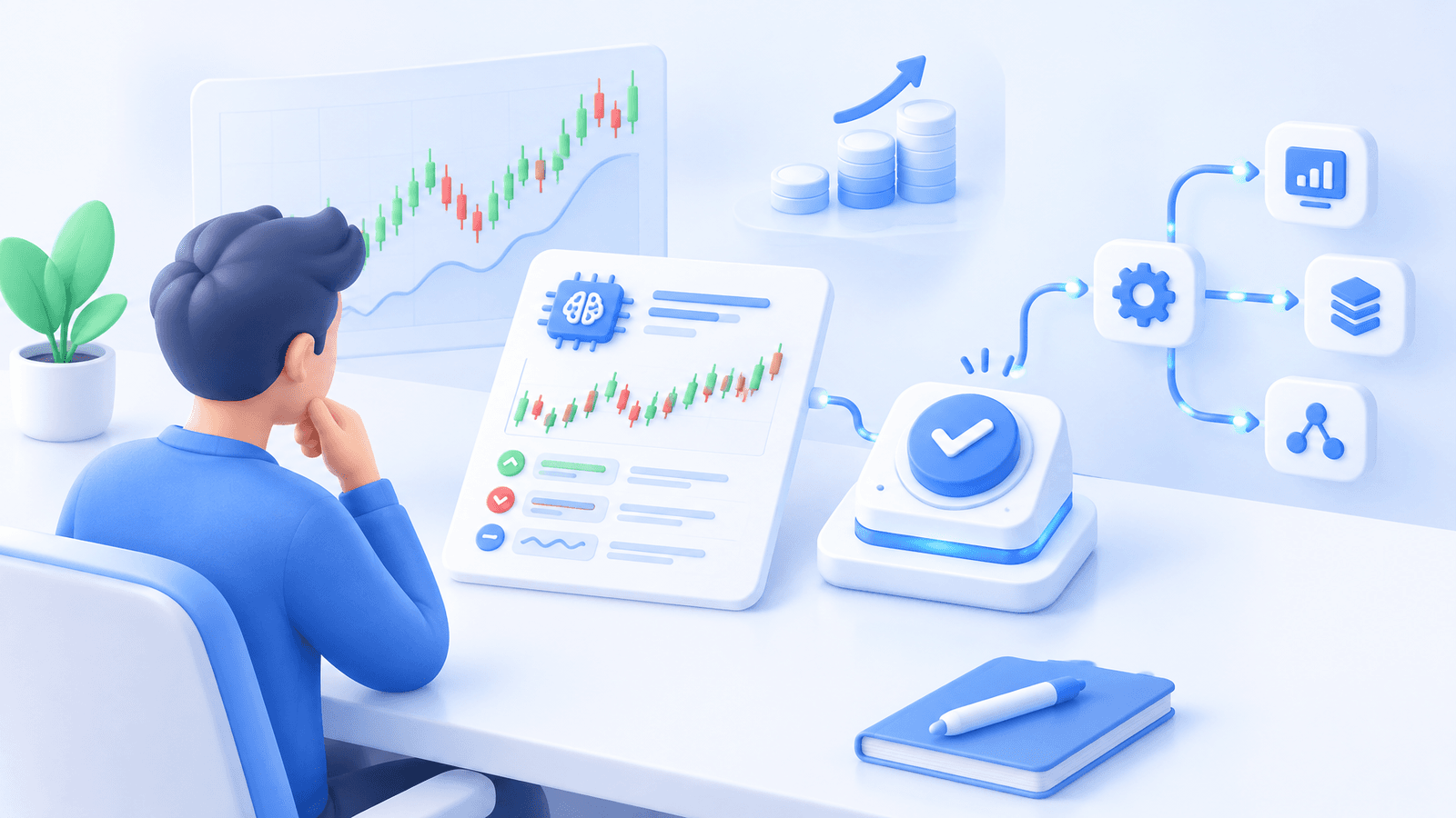 Trader reviewing an AI-assisted crypto automation plan before approval.