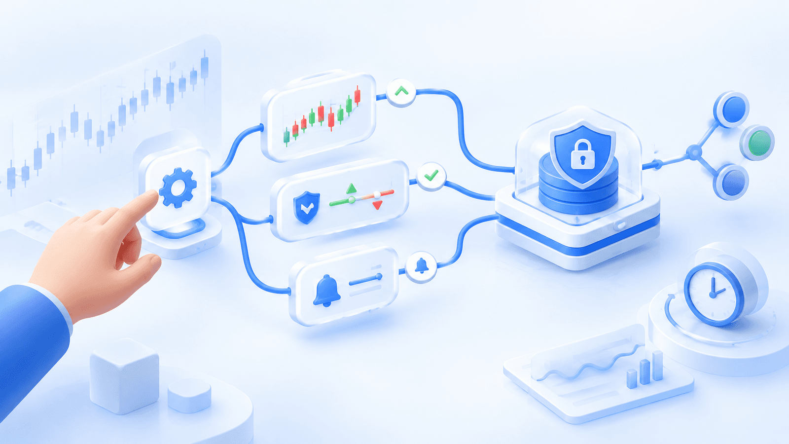 Trader reviewing a rule-based crypto automation path before exchange execution.