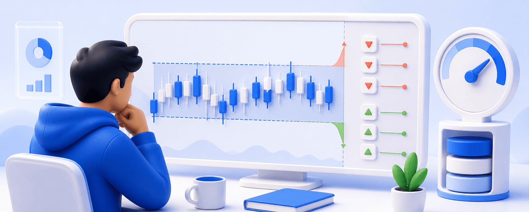 Trader evaluating a crypto grid bot using price range, risk boundary, and capital controls.