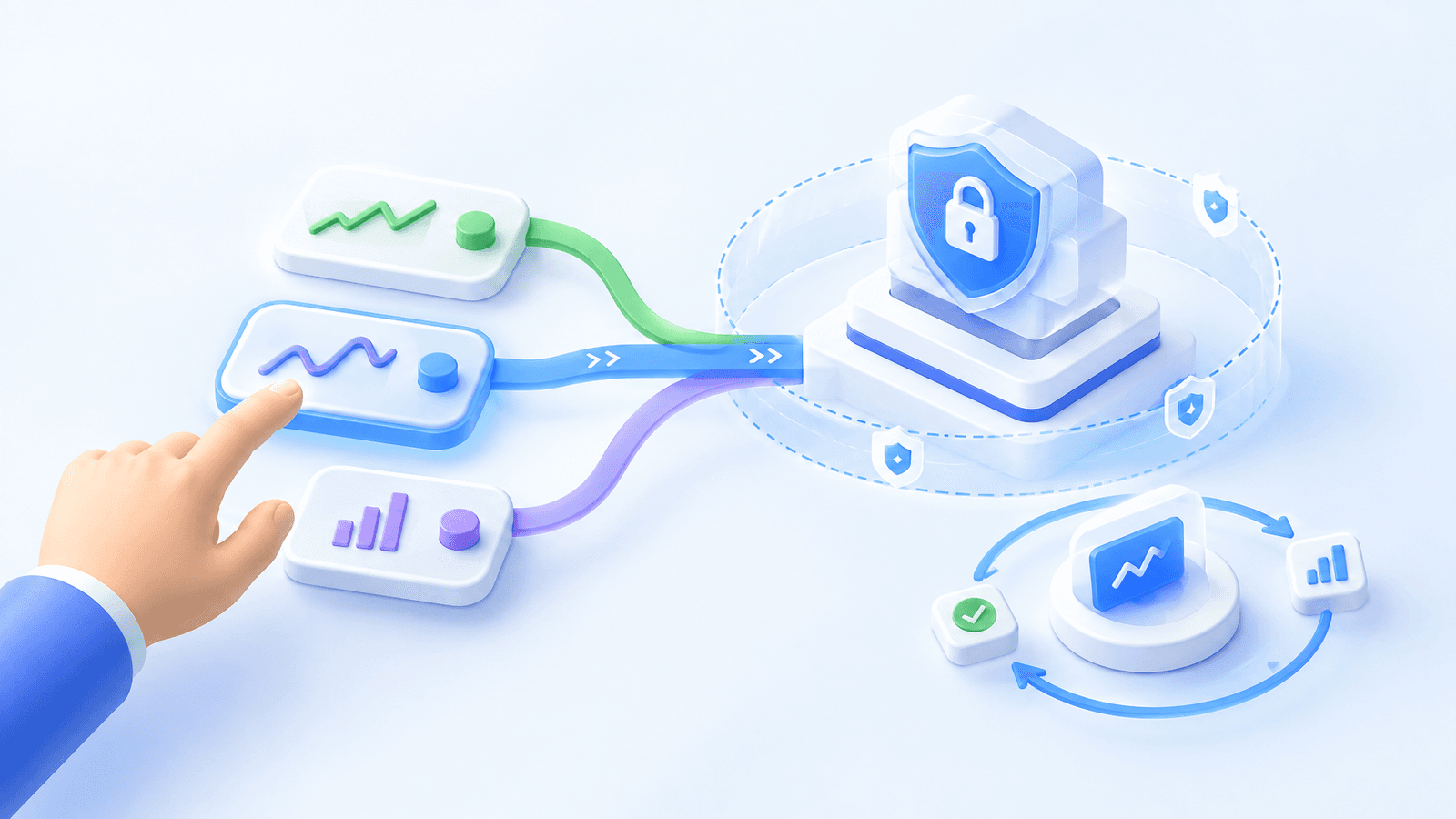 A trading rule connects to a protected Spot account while a trader monitors the result.