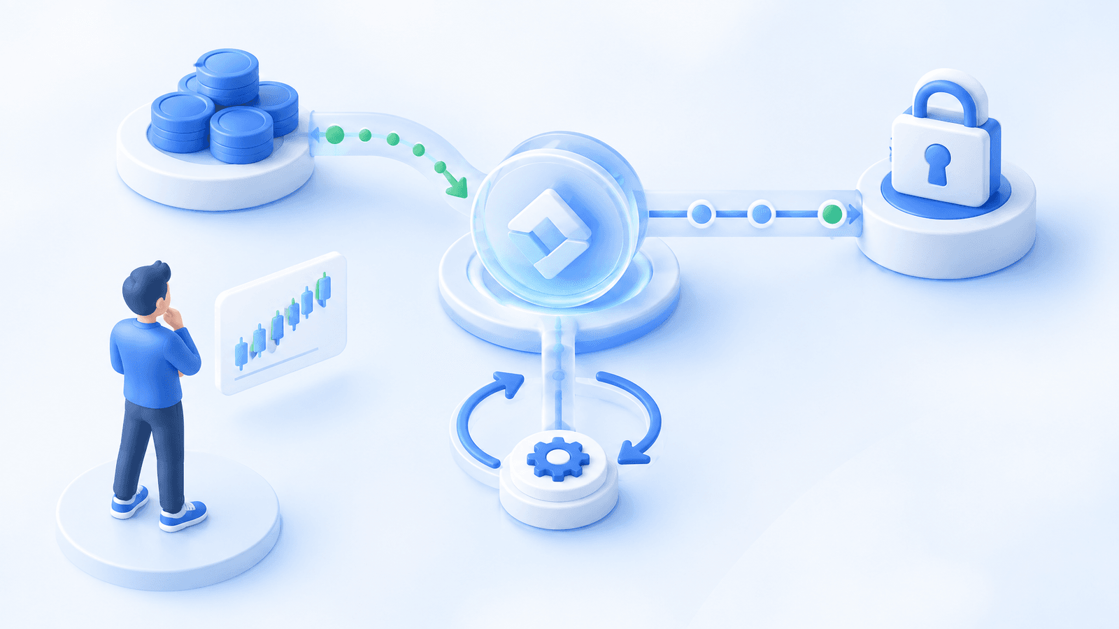 Token between incoming supply, scheduled releases and practical use, with a trader reviewing the relationships.