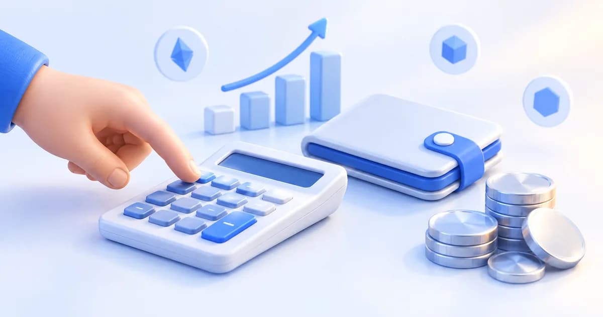 Beginner researching crypto investing beside a laptop and hardware wallet.